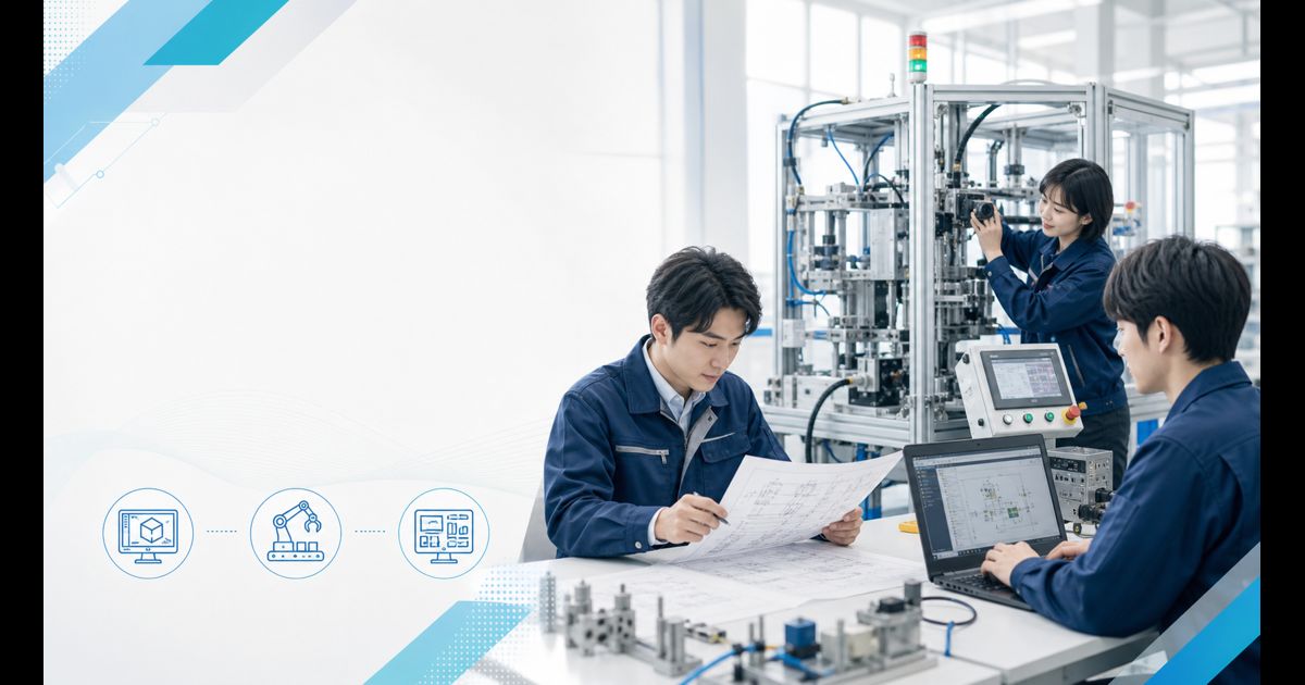 愛媛のFA設備・自動機製造に関わる技術者のイメージ